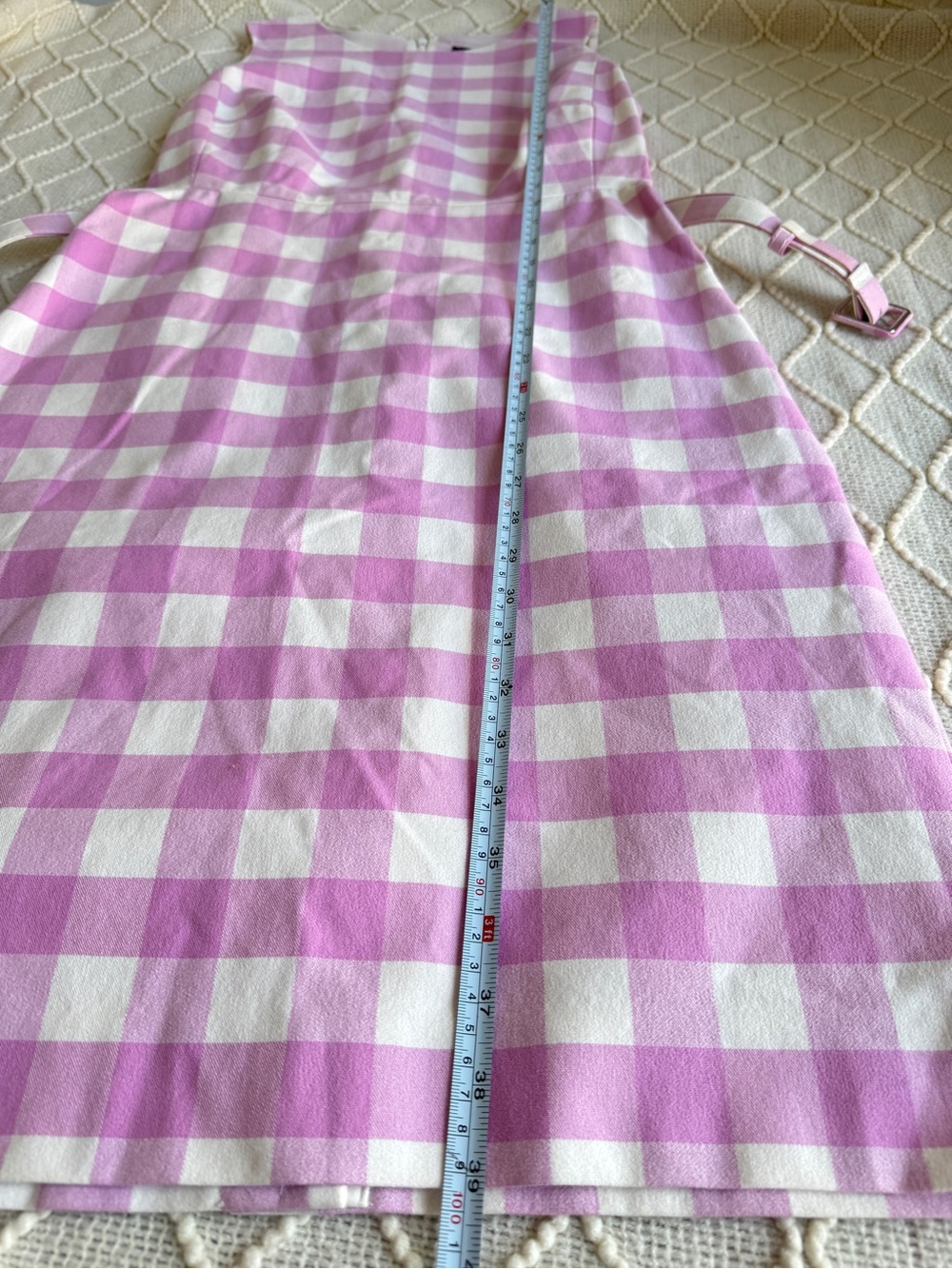 J.Crew Gingham Plaid Sheath Dress Belted Sleeveless Size 6 Cotton Stretch - Picture 11 of 12